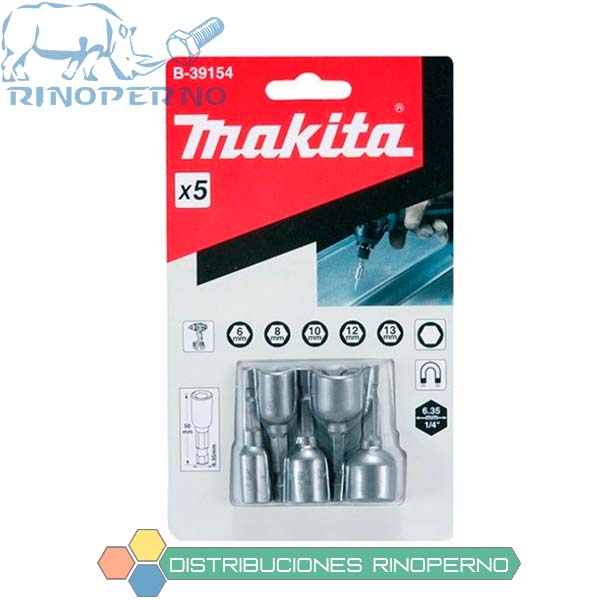 JUEGO DE DADOS MAGNETICOS MAKITA X 5 PZS